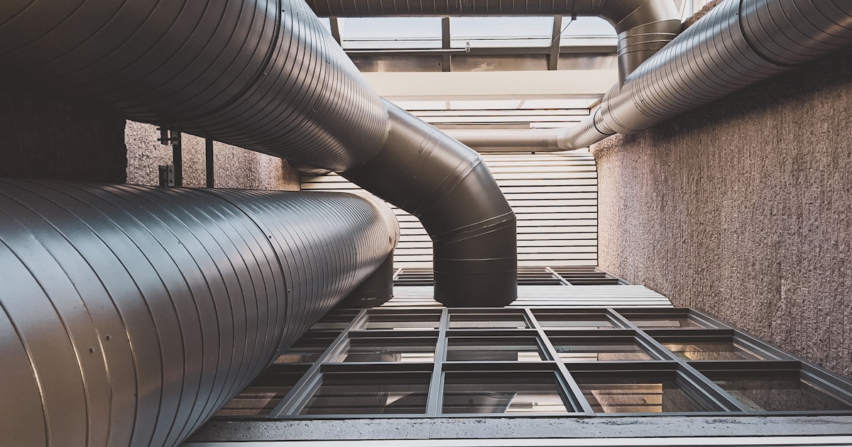 HVAC ventilation ductwork in commercial building
